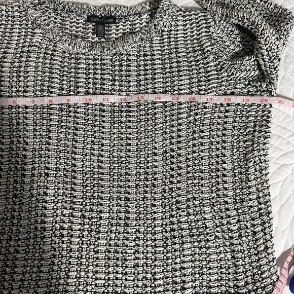 Eileen Fisher Organic linen & cotton blend crewneck knit lined sweater, Size L - Picture 11 of 12